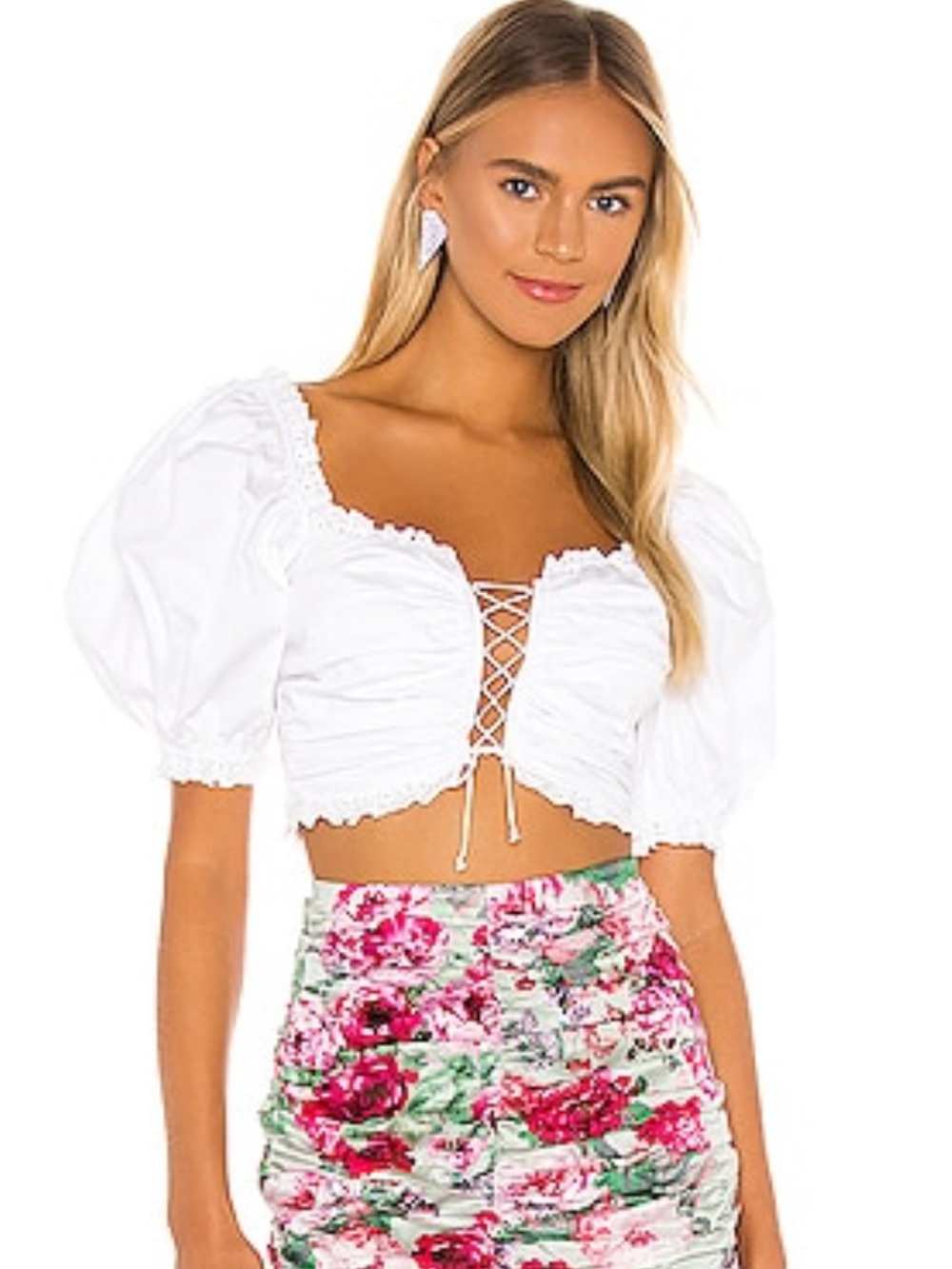 For Love and Lemons Sage Crop Top XS